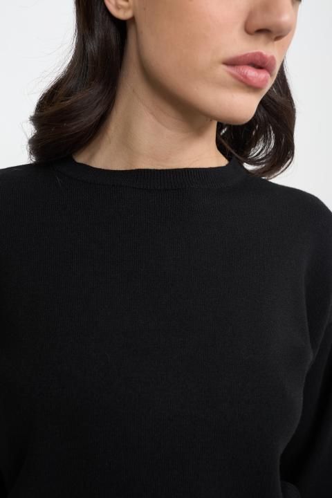 Maglia manica campana nero - Autunno - Inverno 2025 | Brend