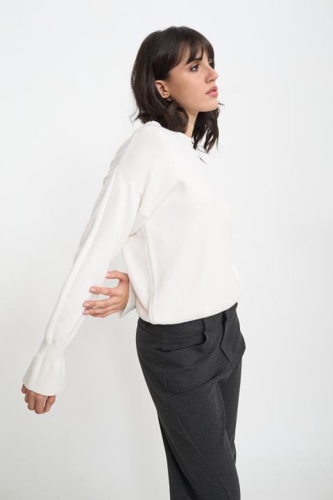 Maglia manica campana panna - Autunno - Inverno 2025 | Brend