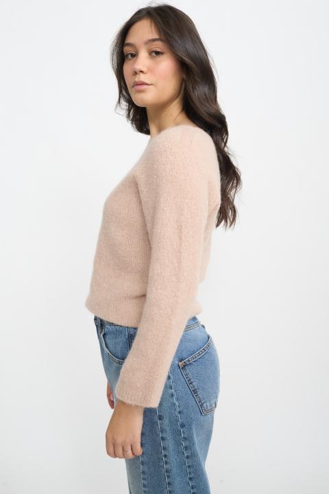 Maglia scollo barca alpaca miele - Autunno - Inverno 2025 | Brend