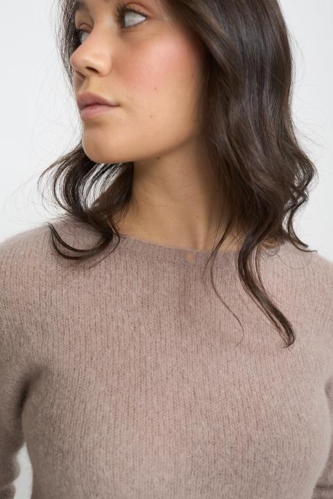 Maglia scollo barca alpaca tortora - Autunno - Inverno 2025 | Brend