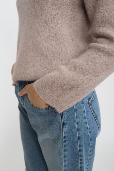 Maglia scollo barca alpaca tortora - Autunno - Inverno 2025 | Brend