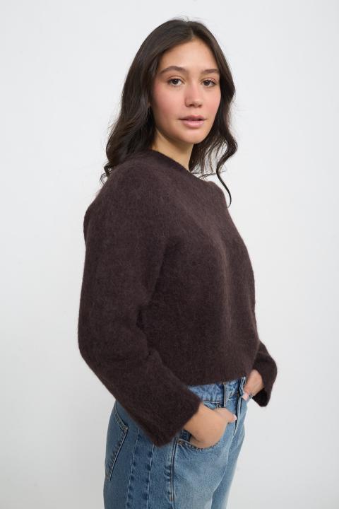 Maglia paricollo alpaca cioccolato fondente - Autunno - Inverno 2025 | Brend