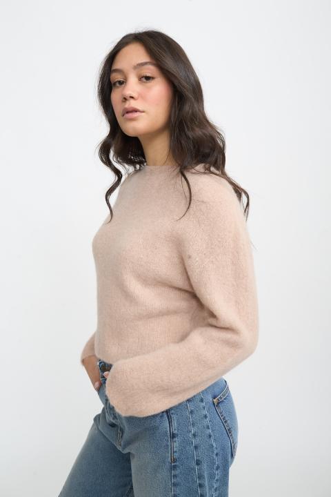 Maglia paricollo alpaca miele - Autunno - Inverno 2025 | Brend