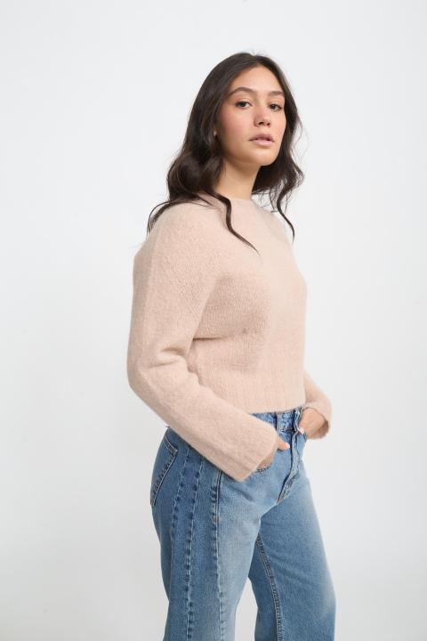 Maglia paricollo alpaca miele - Autunno - Inverno 2025 | Brend