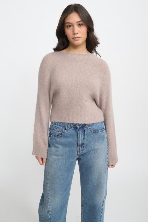 Maglia paricollo alpaca tortora - Autunno - Inverno 2025 | Brend