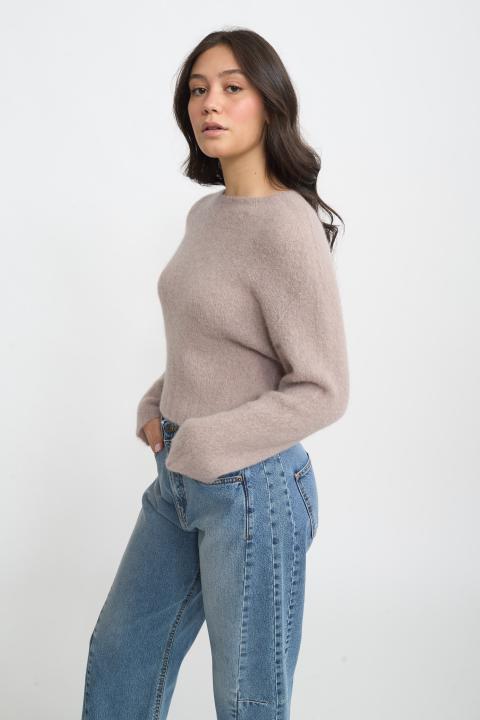 Maglia paricollo alpaca tortora - Autunno - Inverno 2025 | Brend