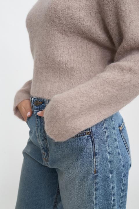 Maglia paricollo alpaca tortora - Autunno - Inverno 2025 | Brend