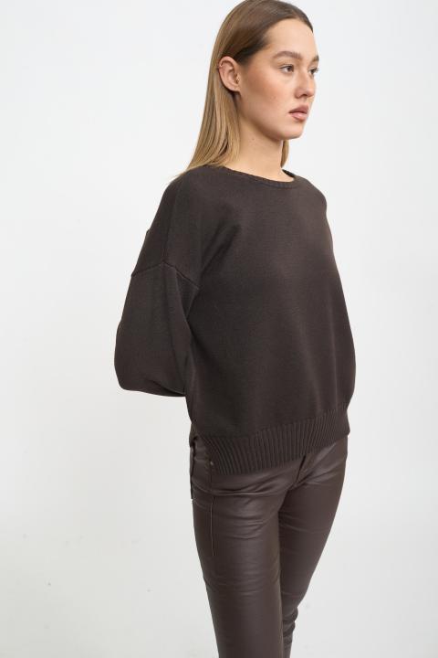 Maglia maniche palloncino cioccolato f. - Autunno - Inverno 2025 | Brend