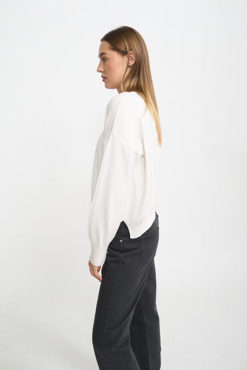 Maglia maniche palloncino panna - Autunno - Inverno 2025 | Brend