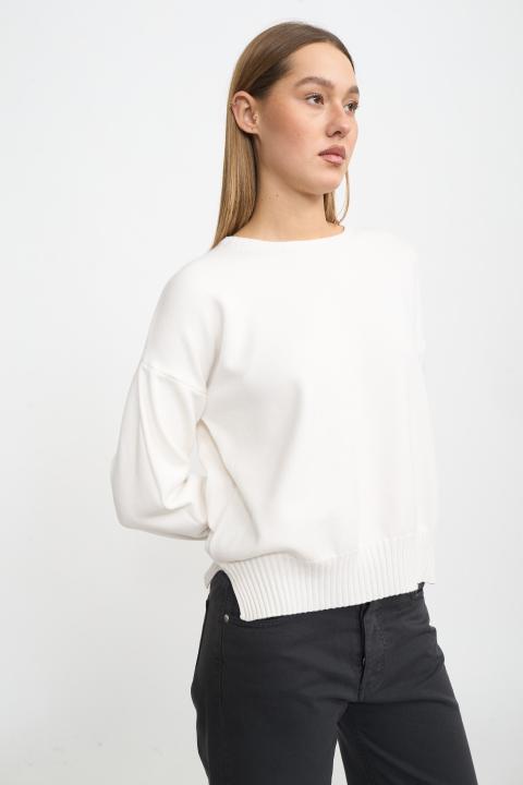 Maglia maniche palloncino panna - Autunno - Inverno 2025 | Brend