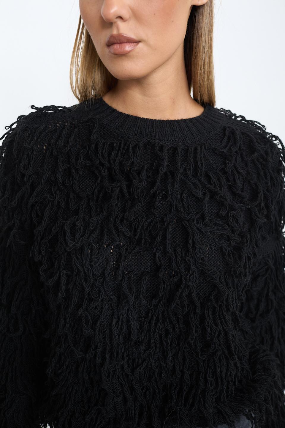 Maglia effetto Mongolia nero - Autunno - Inverno 2025 | Brend