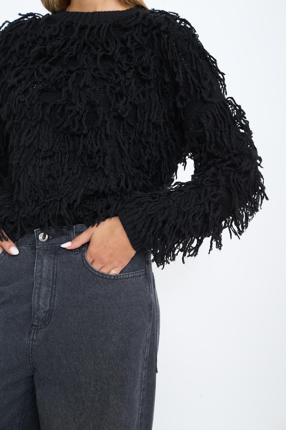 Maglia effetto Mongolia nero - Autunno - Inverno 2025 | Brend