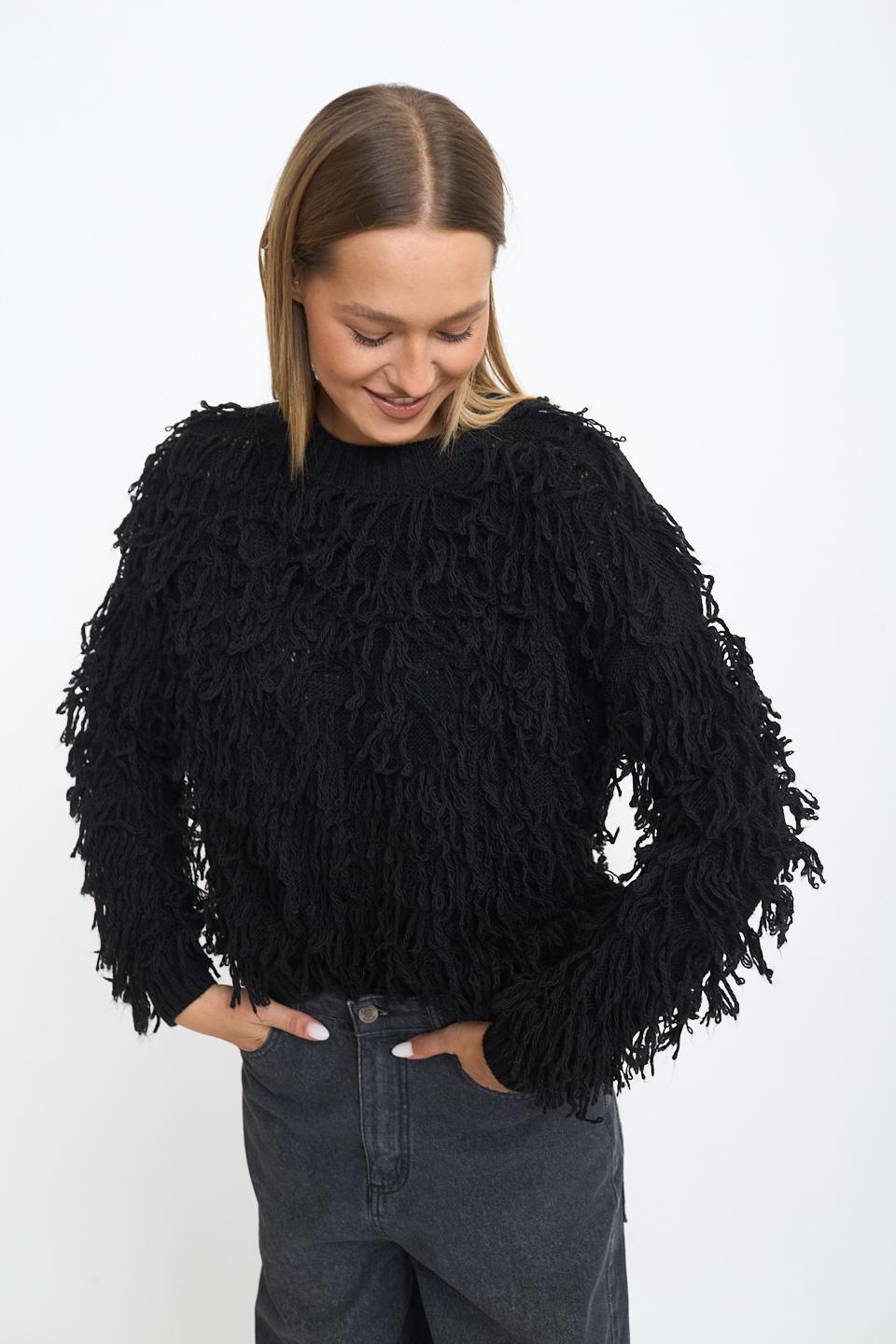 Maglia effetto Mongolia nero - Autunno - Inverno 2025 | Brend