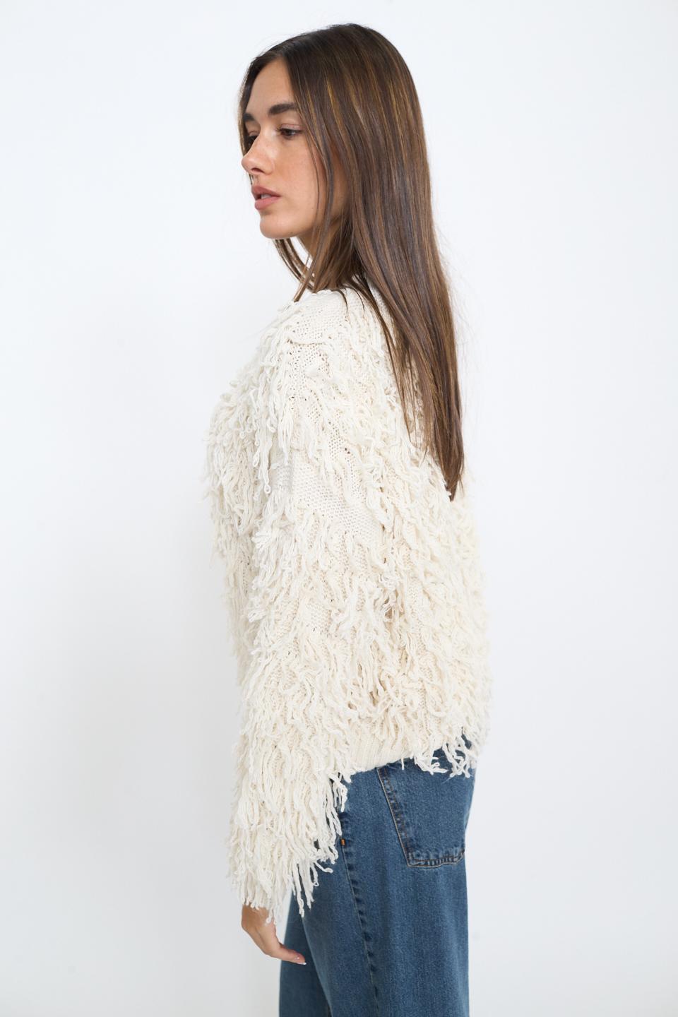 Maglia effetto Mongolia panna - Autunno - Inverno 2025 | Brend