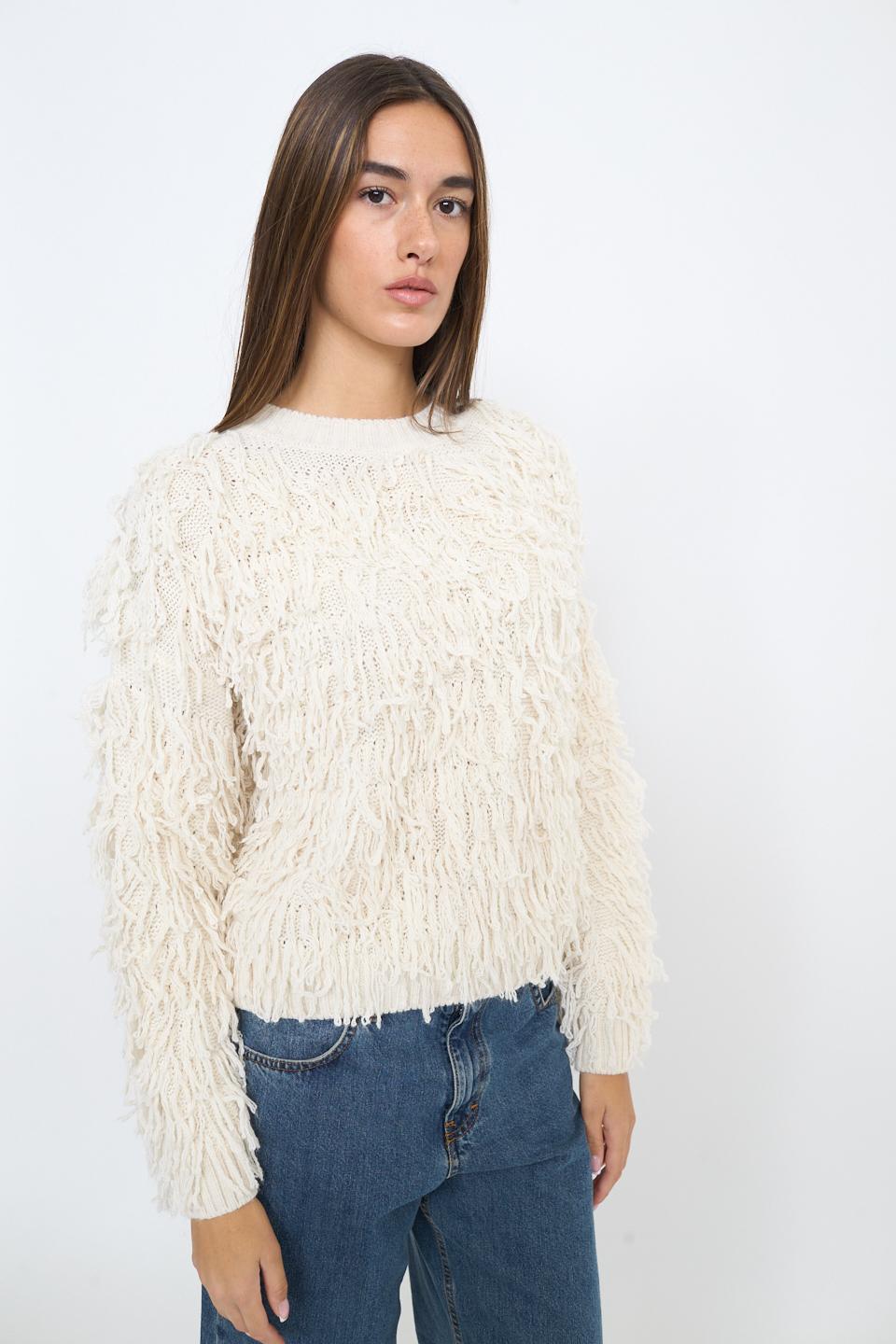 Maglia effetto Mongolia panna - Autunno - Inverno 2025 | Brend