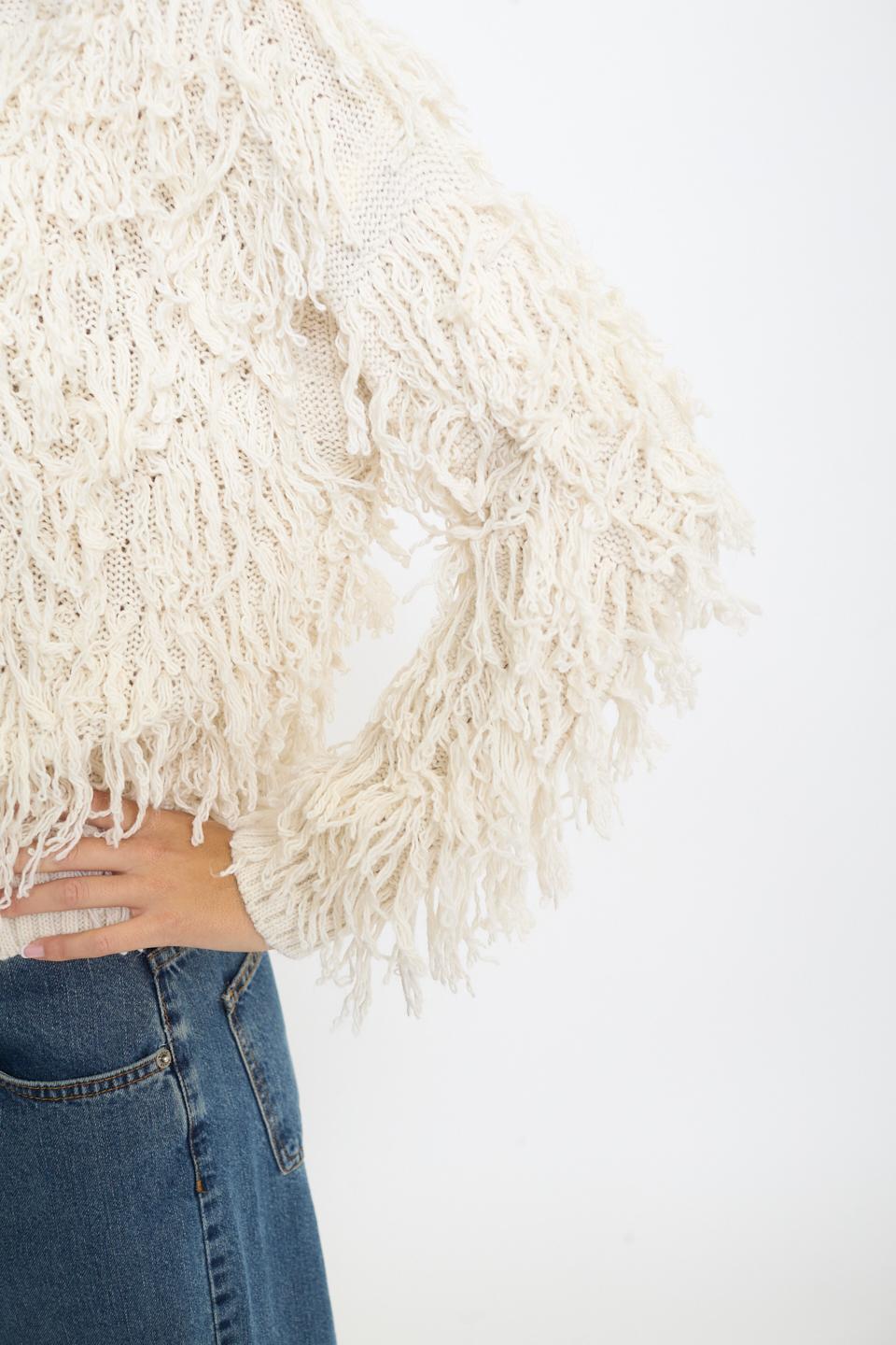 Maglia effetto Mongolia panna - Autunno - Inverno 2025 | Brend