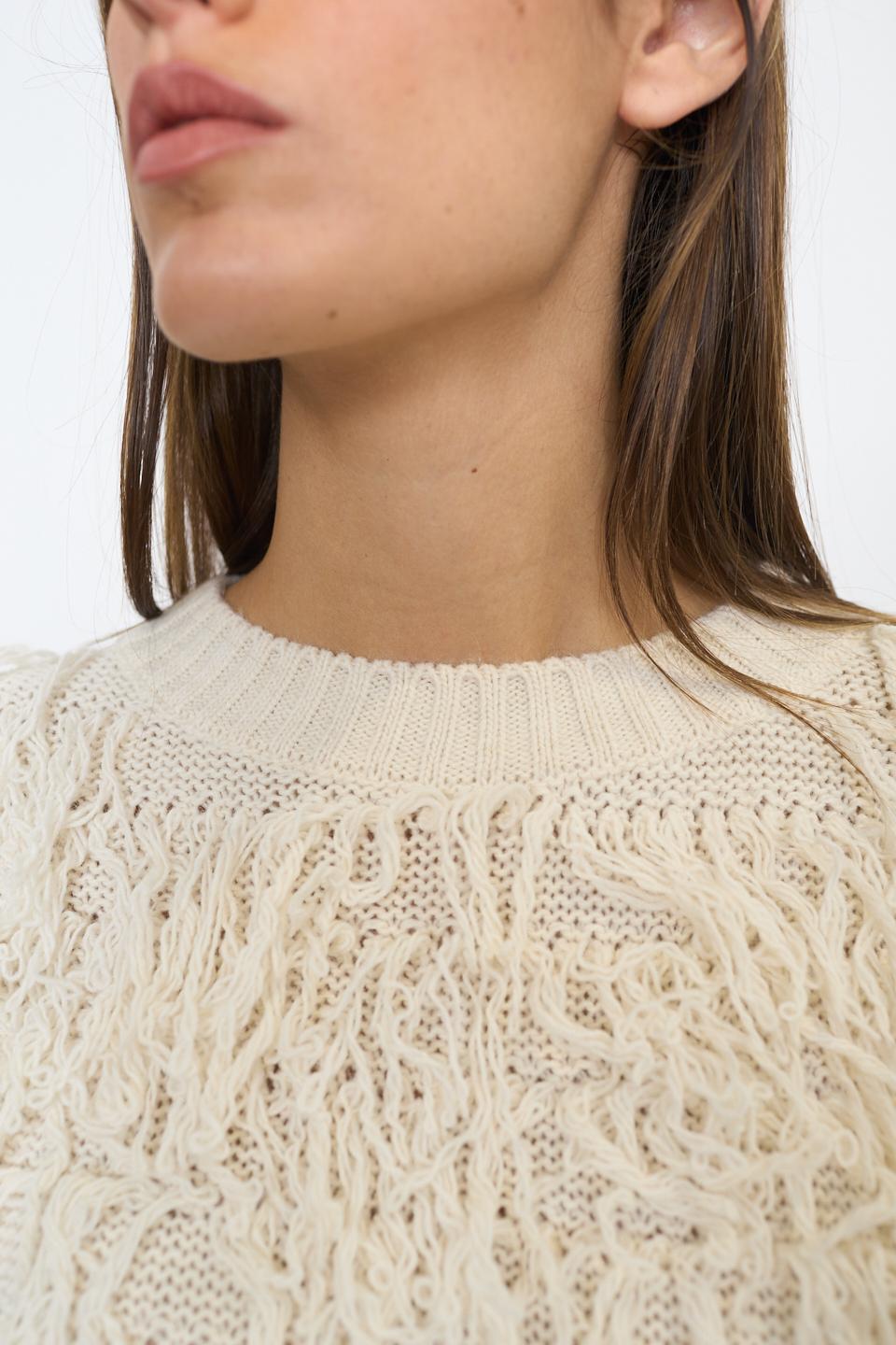 Maglia effetto Mongolia panna - Autunno - Inverno 2025 | Brend