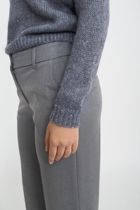 Maglia scollo v paillettes grigio melange - Autunno - Inverno 2025 | Brend