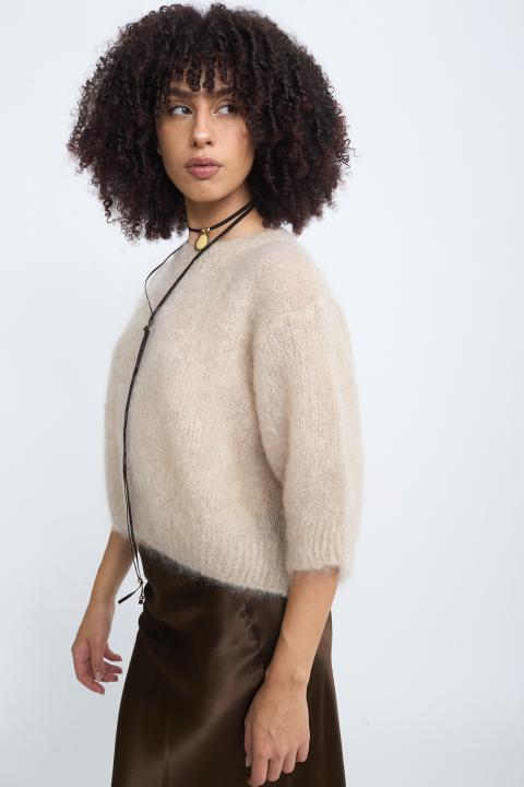 Maglia uovo mohair beige - Autunno - Inverno 2025 | Brend