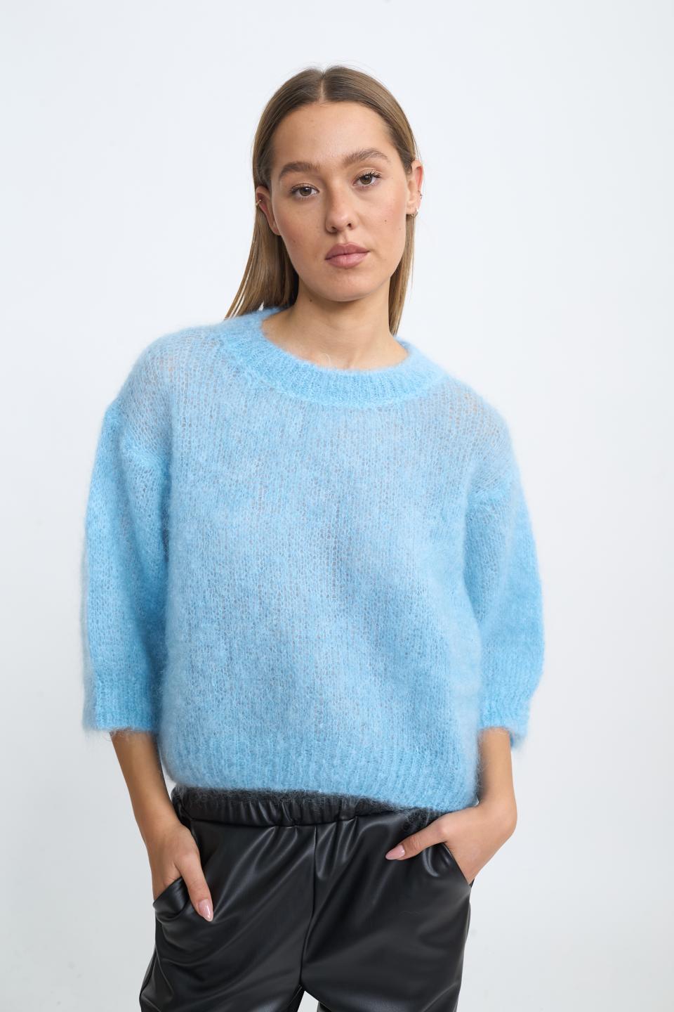 Maglia uovo mohair cielo - Autunno - Inverno 2025 | Brend