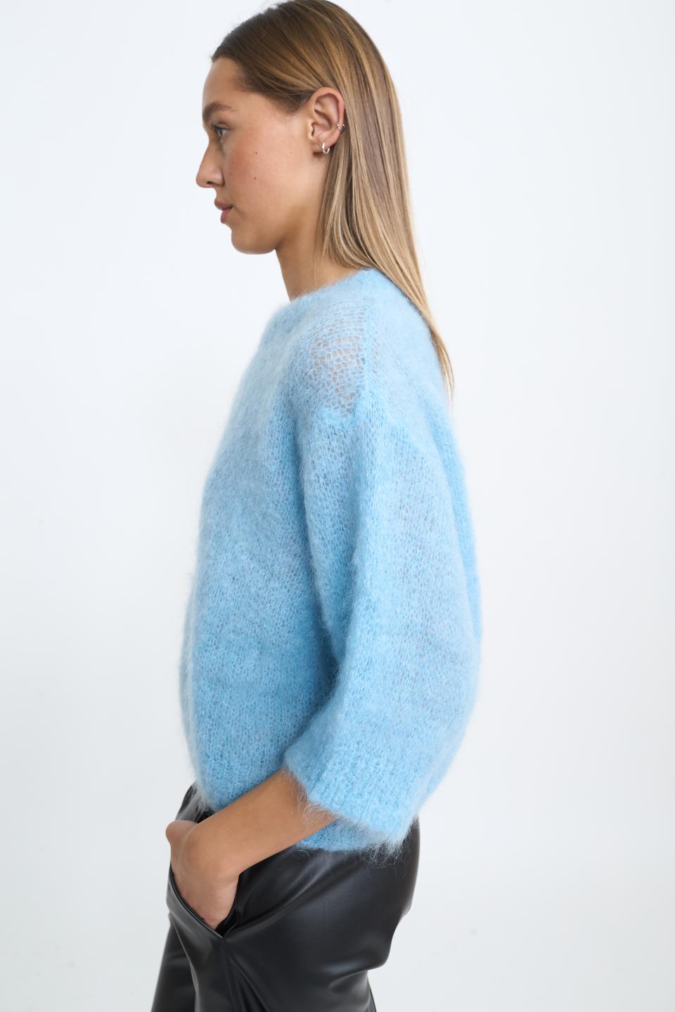 Maglia uovo mohair cielo - Autunno - Inverno 2025 | Brend