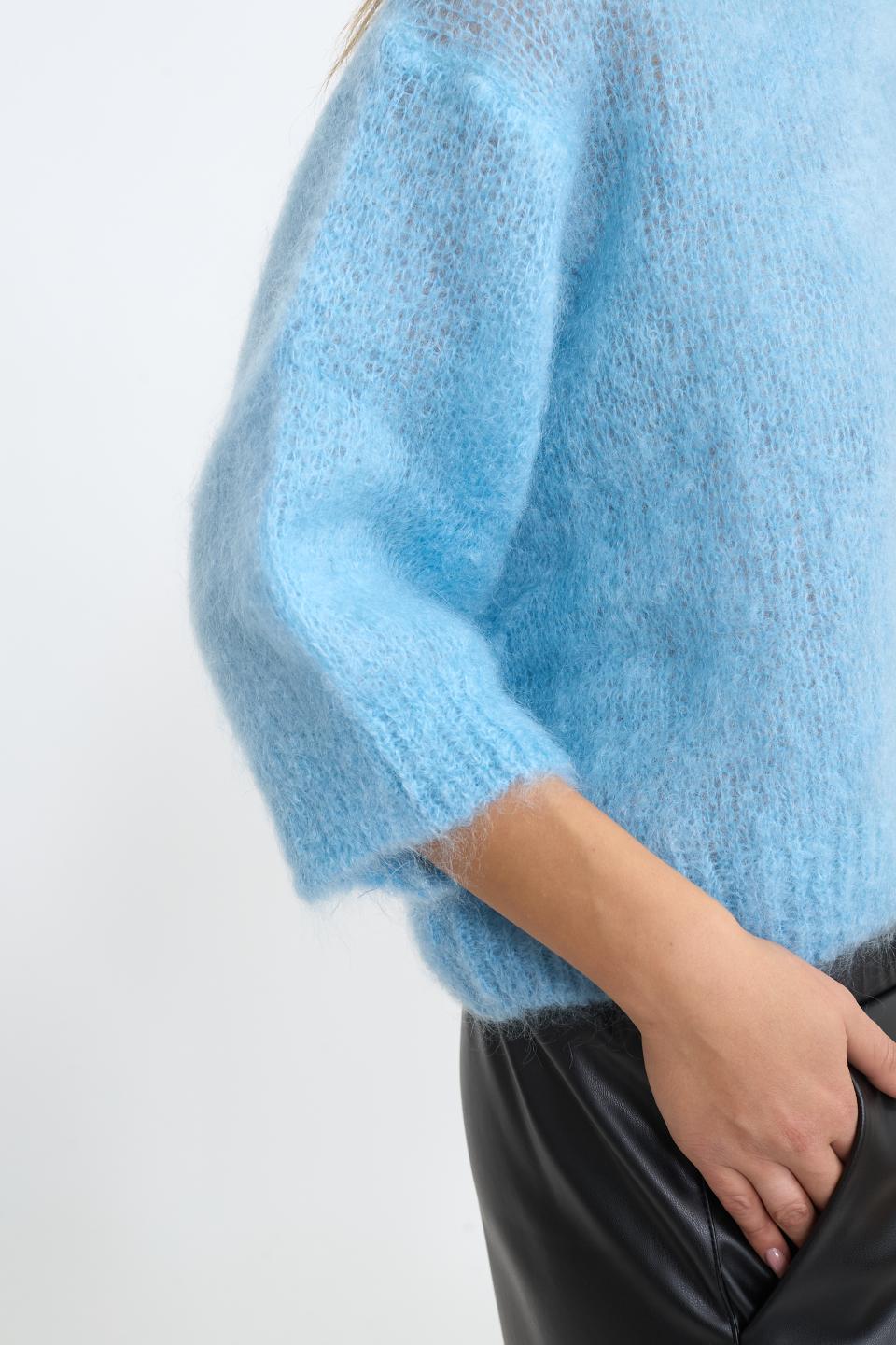 Maglia uovo mohair cielo - Autunno - Inverno 2025 | Brend
