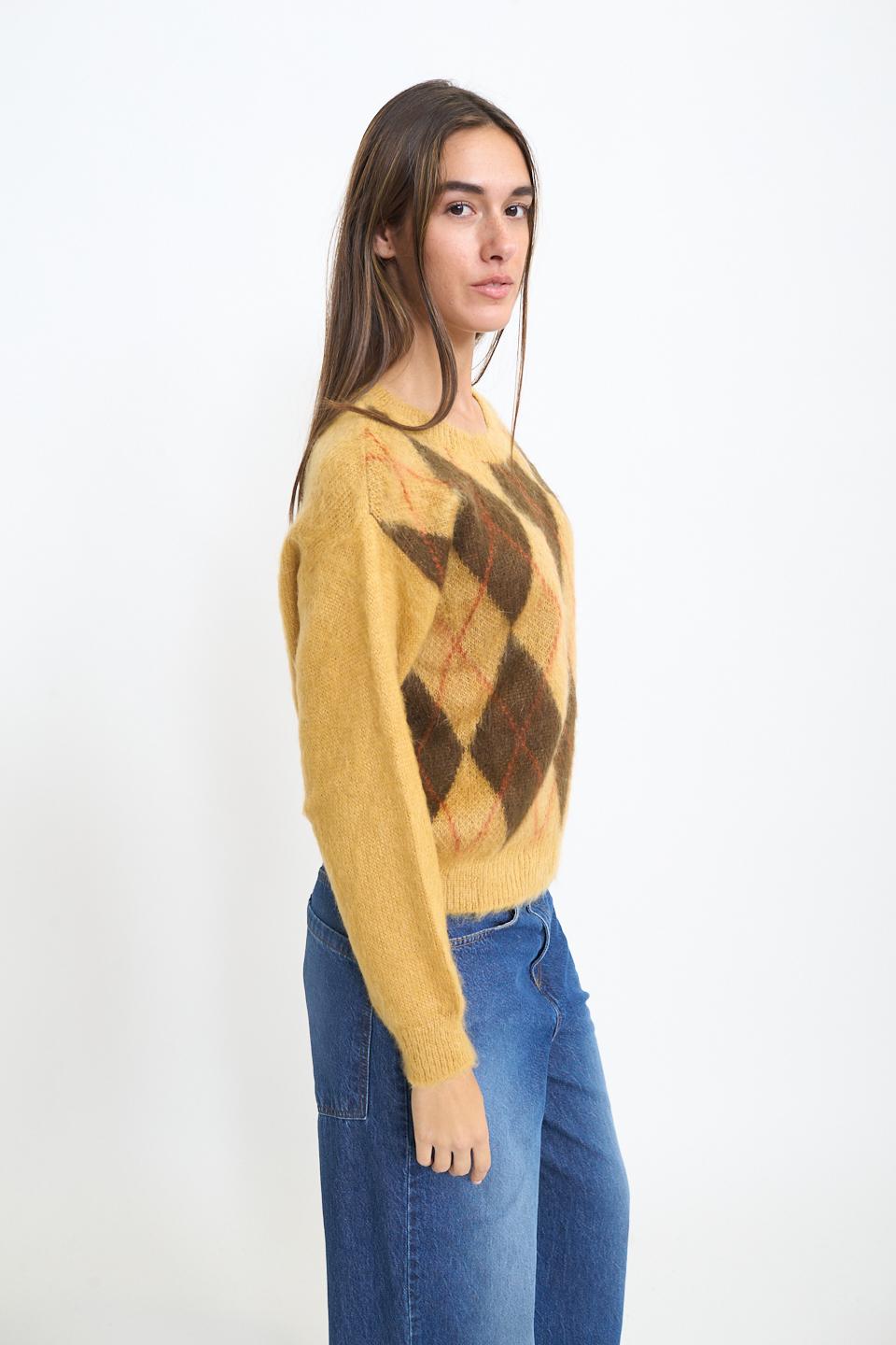 Maglia rombi rombi mostarda - Autunno - Inverno 2025 | Brend