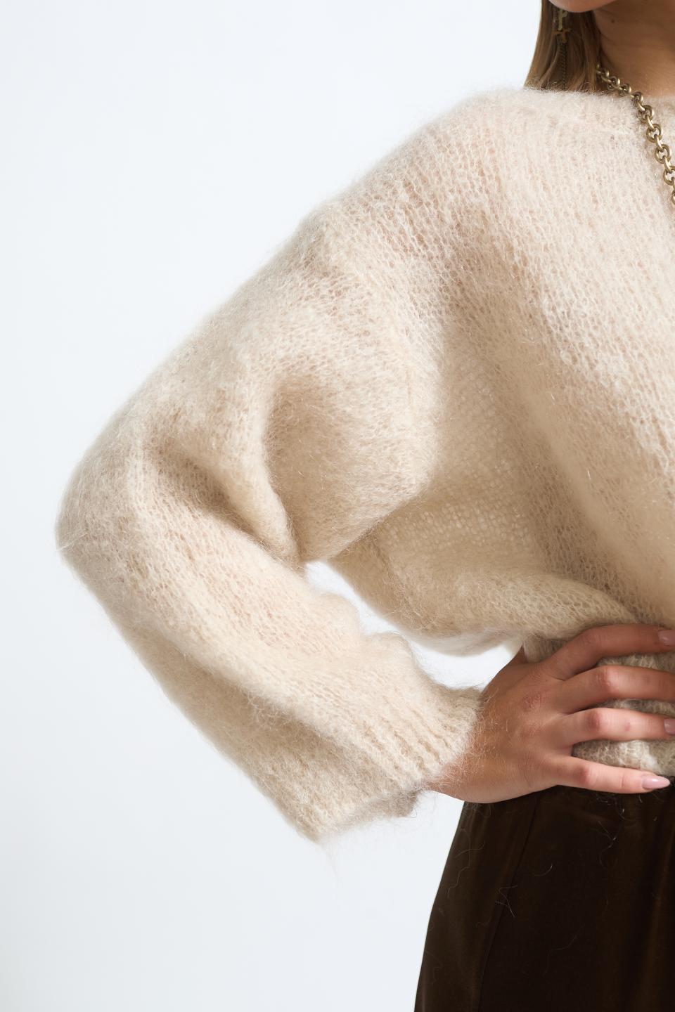 Maglia manica lunga mohair beige - Autunno - Inverno 2025 | Brend