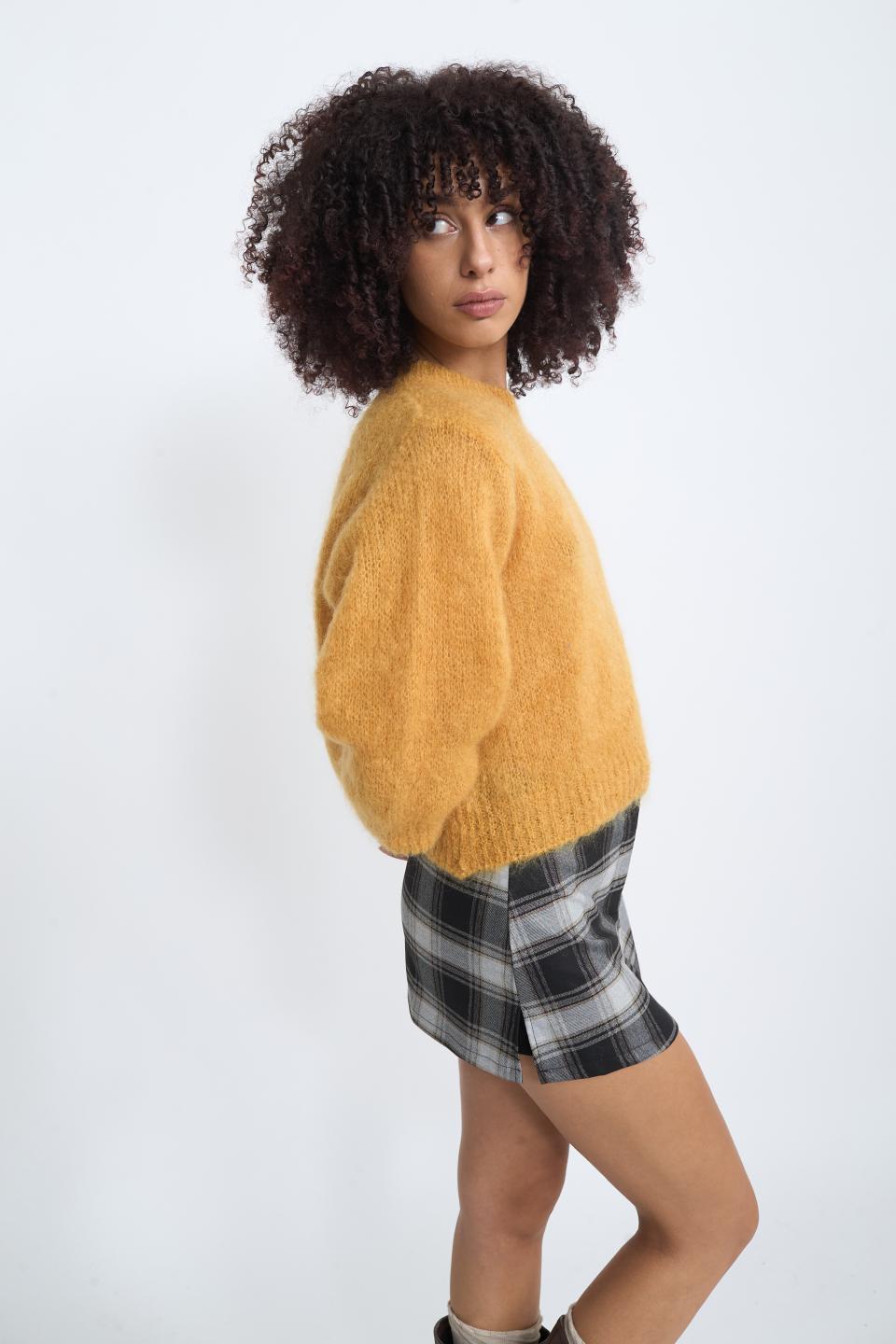Maglia manica lunga mohair mostarda - Autunno - Inverno 2025 | Brend