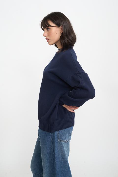 Maglia girocollo banda blu - Autunno - Inverno 2025 | Brend