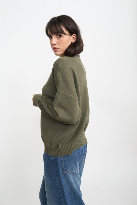 Maglia girocollo banda kaki - Autunno - Inverno 2025 | Brend