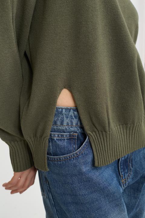 Maglia girocollo banda kaki - Autunno - Inverno 2025 | Brend