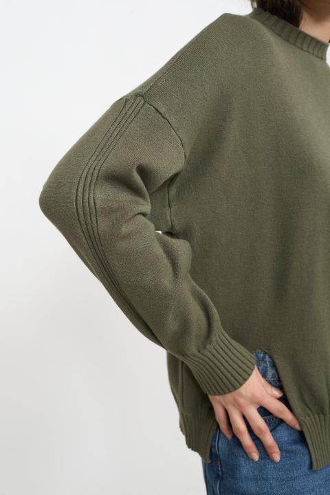 Maglia girocollo banda kaki - Autunno - Inverno 2025 | Brend