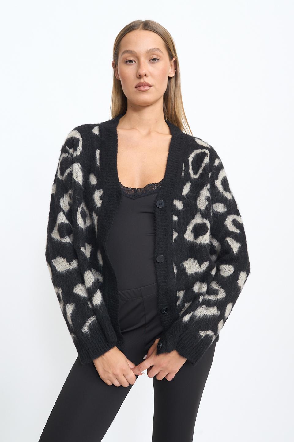 Maglia girocollo fantasia maculato beige - Autunno - Inverno 2025 | Brend