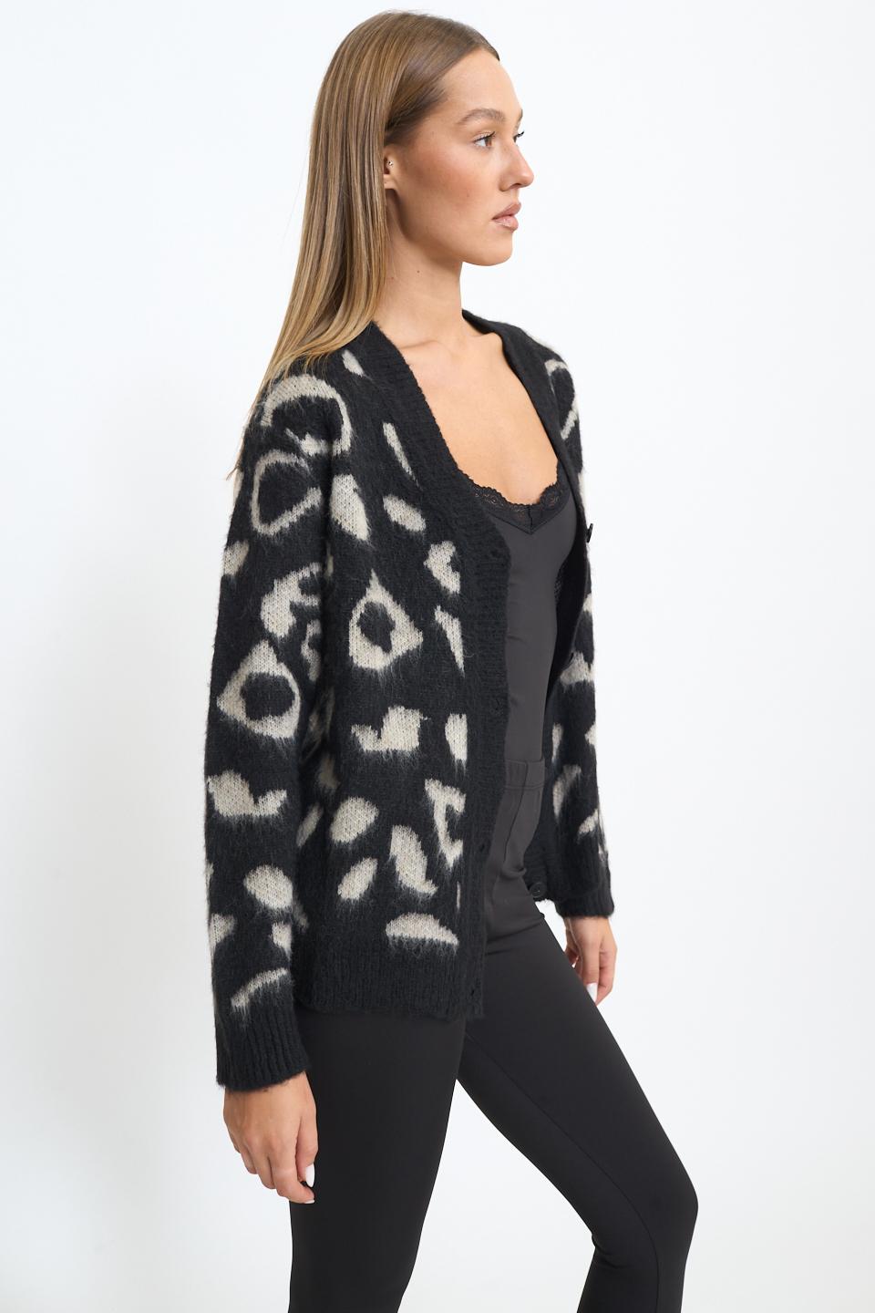 Maglia girocollo fantasia maculato beige - Autunno - Inverno 2025 | Brend