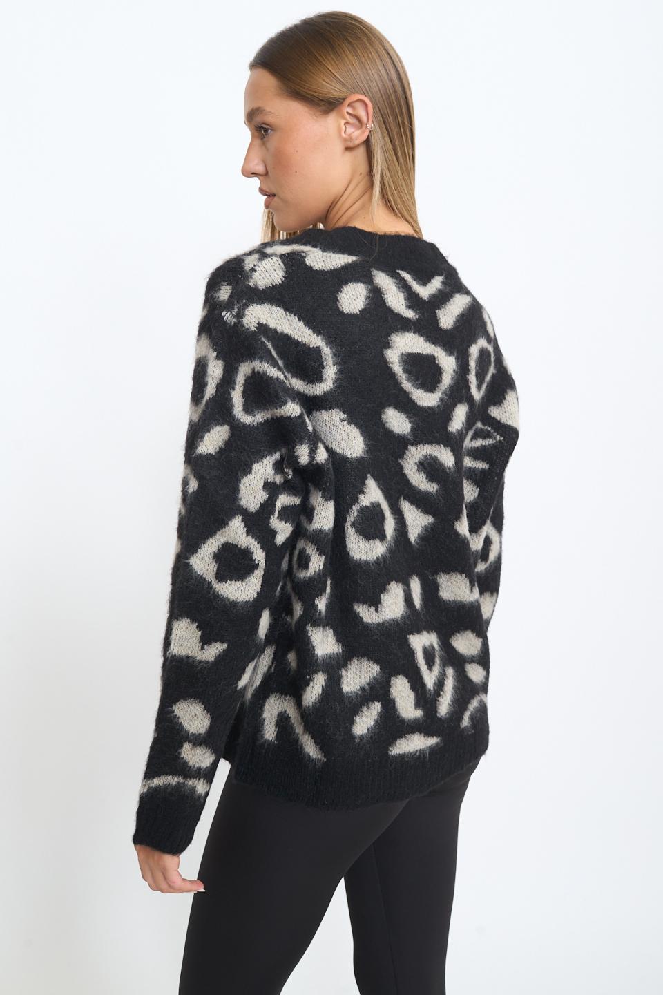 Maglia girocollo fantasia maculato beige - Autunno - Inverno 2025 | Brend