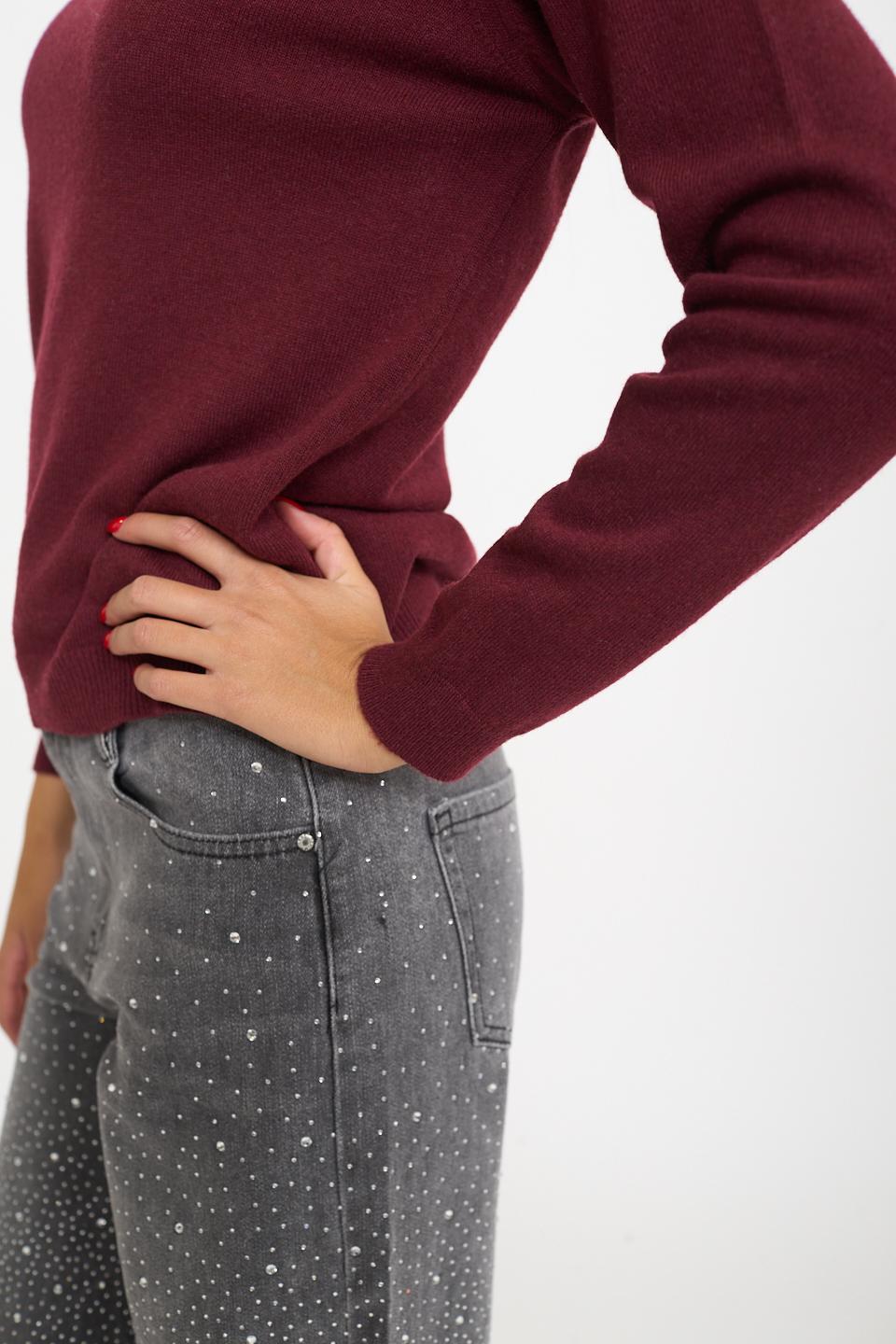 Maglia girocollo burgundy - Autunno - Inverno 2026 | Brend