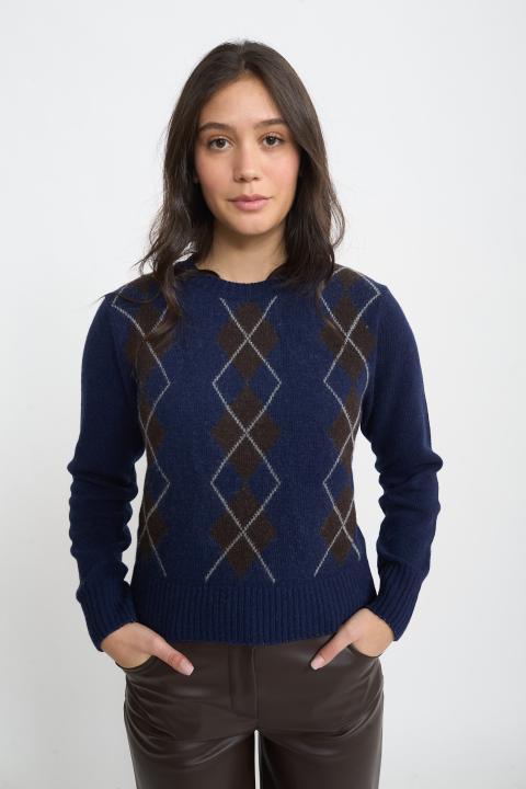 Maglia rombi blu/moro - Autunno - Inverno 2025 | Brend