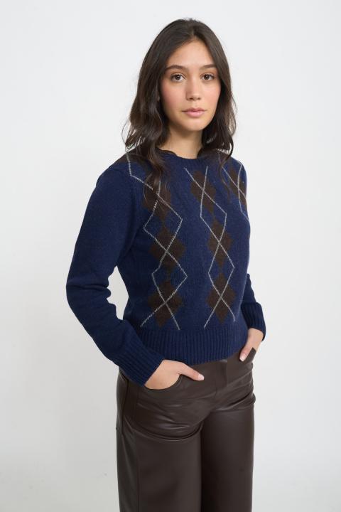 Maglia rombi blu/moro - Autunno - Inverno 2025 | Brend