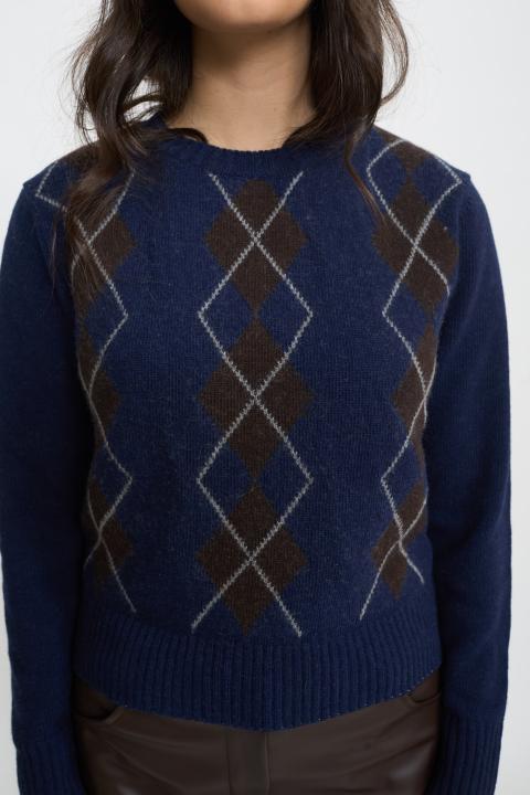 Maglia rombi blu/moro - Autunno - Inverno 2025 | Brend