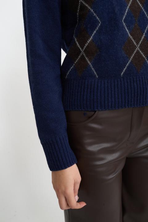 Maglia rombi blu/moro - Autunno - Inverno 2025 | Brend