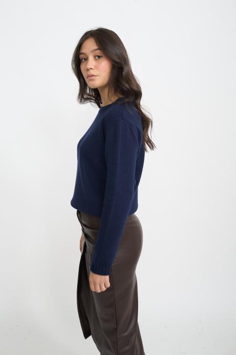 Maglia girocollo blu - Autunno - Inverno 2025 | Brend