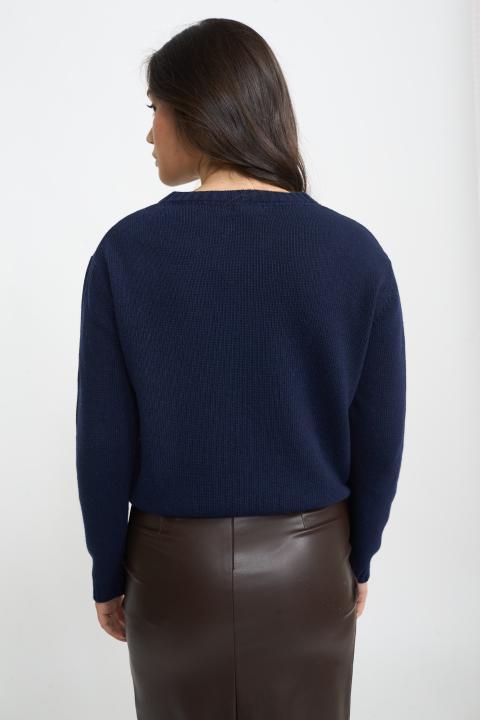 Maglia girocollo blu - Autunno - Inverno 2025 | Brend