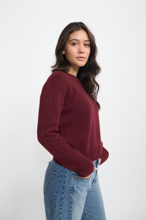 Maglia girocollo burgundy - Autunno - Inverno 2025 | Brend