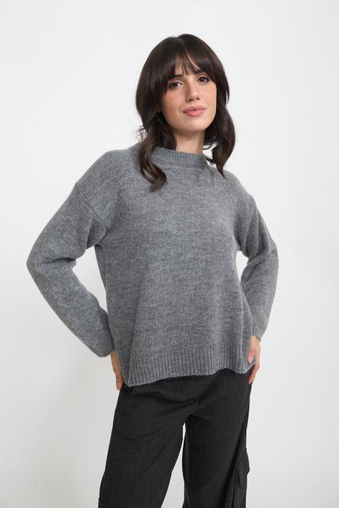 Maglia girocollo grigio medio - Autunno - Inverno 2025 | Brend