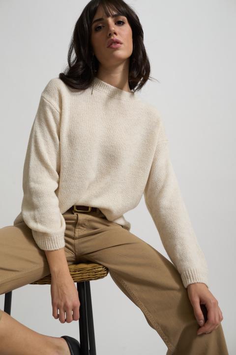 Maglia girocollo panna - Autunno - Inverno 2025 | Brend