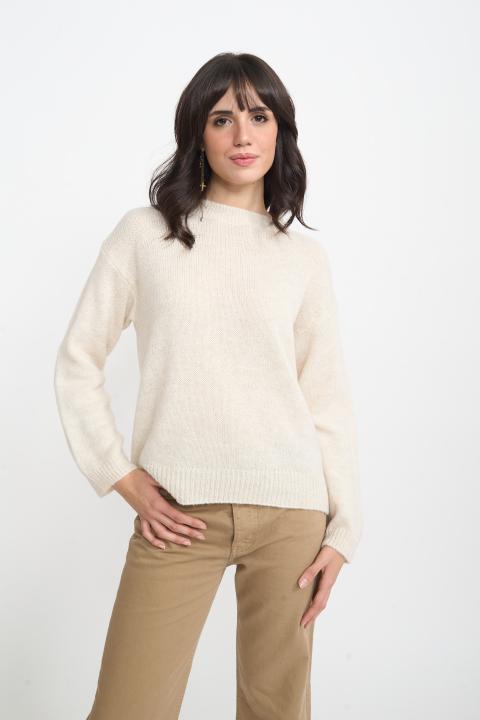 Maglia girocollo panna - Autunno - Inverno 2025 | Brend