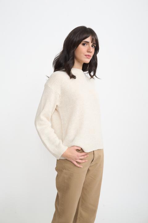 Maglia girocollo panna - Autunno - Inverno 2025 | Brend