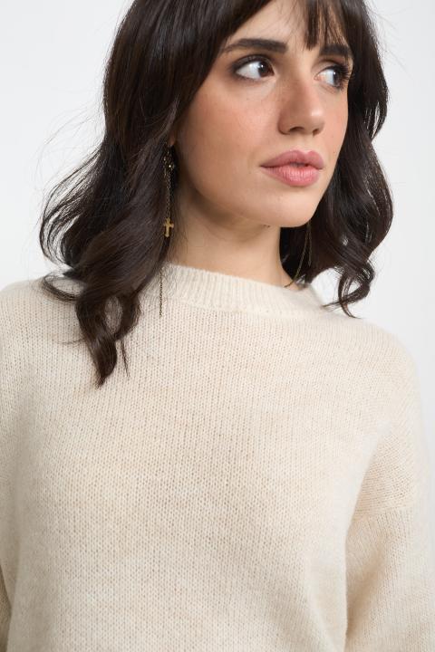 Maglia girocollo panna - Autunno - Inverno 2025 | Brend