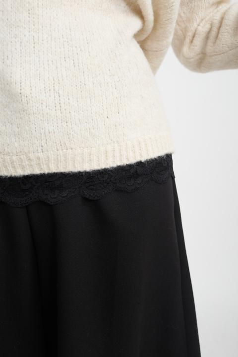 Maglia scollo V pizzo panna - Autunno - Inverno 2025 | Brend